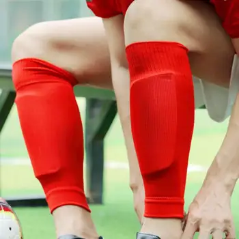 1 пара защита голени футбольный протектор голени рукав для ног с карманом взрослый носок поддержки детей нейлоновая накладка на голень защитное снаряжение
