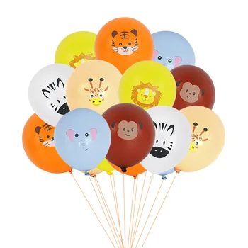  10 шт. 12-дюймовый Wild One Jungle Animal Party Принадлежности для вечеринки Украшения на день рождения Латексные воздушные шары Детские сафари День рождения Животные Воздушный шар
