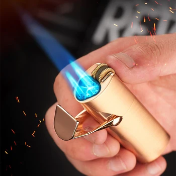3-пламенный ветрозащитный мощный реактивный зажигалка для сигар зажигалка бутан многоразовый с сигарой