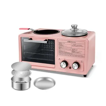 4-в-1 Машина для завтрака Многофункциональная духовка с четырьмя духовками Тостер Тостер Мини-электрическая духовка