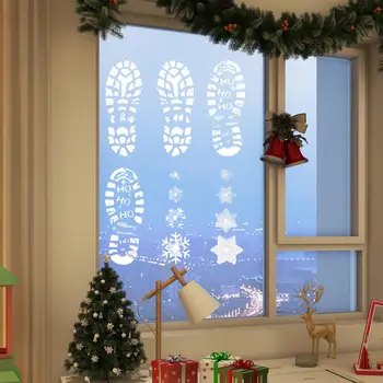 6x Рождественские следы Шаблон картины Рождественская картина Пол для окон Стеклянные дверные полы Indoor DIY Рождественские украшения