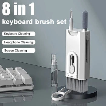 8-в-1 Набор для чистки компьютерной клавиатуры Щетка для чистки наушников Ручка для чистки AirPods iPhone Инструменты для очистки Keycap Puller Set