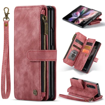 Card Pocket Business Кожаный Складной Чехол Для Samsung Galaxy Z Fold4 Fold 4 Fold3 Fold 3 5G Сумка для телефона с полным покрытием