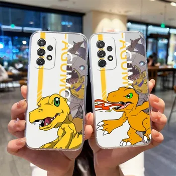 Digimon Agumou Чехол для телефона Samsung S30 S20 S23 S22 S10E S10 20Fe Note 20 10 Pro Plus Ultra A12 A42 A71 A91 Прозрачная крышка