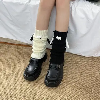 JK Y2k Грелка для ног Креативный японский стиль Harajuku Магнитные носки для ног Ворсовые носки Хлопковые глаза Пары Покрывало для ног Девушки