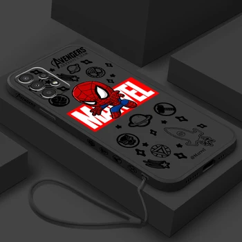Marvel Avengers Hero Logo для Samsung A72 A54 A53 A52 A42 A34 A32 A25 A24 A23 A22 A15 A14 A13 A12 Жидкий левый чехол для телефона