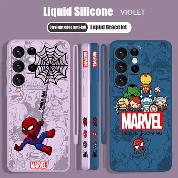 Marvel Hero Art Чехол для телефона Samsung S23 S22 S21 S20 Fe S10 Note 20 10 Ultra Lite Plus Жидкость Левая Веревочная Крышка