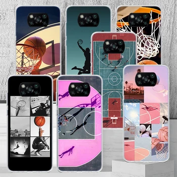 Баскетбольная корзина Спортивный чехол для телефона для Xiaomi Poco X3 Nfc X4 GT X5 Pro M5S M3 M4 M2 F3 F2 F1 Note 10 A3 A2 Lite Soft Coqu