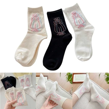 Винтажные носки Повседневная новинка Платье Носки для женщин Модные носки для щиколотки M6CD