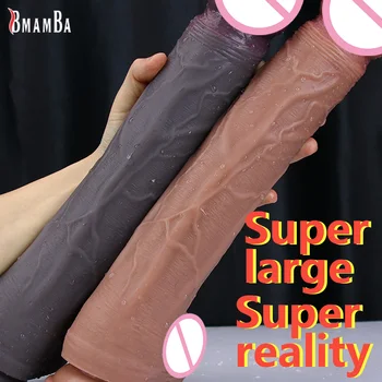 Искусственный пенис Фаллоимитатор Мягкий двухслойный силиконовый супер присоска 18 Взрослый секс-игрушка Вагинальный раздражитель Гей Мастурбатор