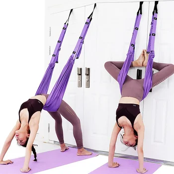 Летающий гамак для йоги Регулируемый ремень для йоги для растяжки ног Оборудование для пилатеса для домашнего тренажерного зала Аксессуары для йоги