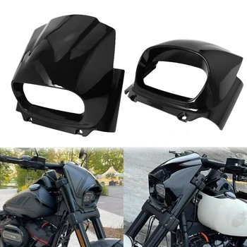 Мотоциклетный фонарь Черный Крышка обтекателя передней фары для Harley M8 Softail Fat Bob FXFB FXFBS 2018-2022 2021 2020 2019
