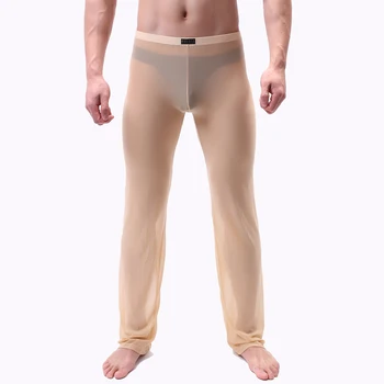 Мужские брюки Мужские брюки для сна Домашние брюки Свободные сексуальные мужские брюки для отдыха Видеть сквозь сексуальные мужские пижамы Пижамы Пижамы Пижамы