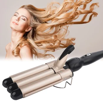  Плойка для волос Профессиональный керамический стайлер для волос с тройным стволом Палочка 25/32 мм Инструмент для укладки волос Электрический бигуди для завивки волос Главная