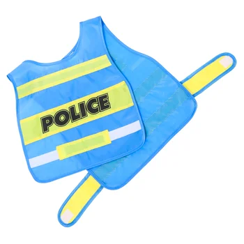 Полицейский костюм Майка Жилет для малышей Косплей для макияжа Реквизит Дети Детская ткань