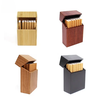 Портативная деревянная табачная коробка с откидной крышкой, табачная коробка и сигаретные аксессуары