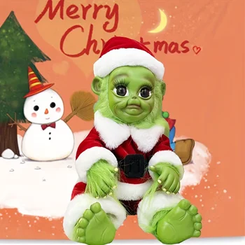 Рождественские плюшевые куклы, Уродливая кукла джинна, Мягкая игрушка, Зеленая плюшевая кукла, Реквизит для рождественских украшений, Украшение плюшевых игрушек