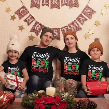 Семья - лучшая часть рождественского принта Семейная рубашка Рождественская семья Подходящие наряды Папа Мама Детская рубашка Детский комбинезон Рождественская одежда