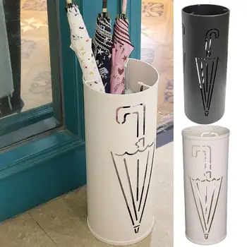  Стойка для зонтов Держатель тростей Современный водонепроницаемый Отдельно стоящий круглый металлический зонт Трость Подставка для домашнего хранения в отеле
