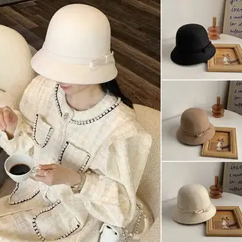 Элегантная женская элегантная винтажная твидовая шляпа в стиле Хепберн Модная и универсальная в осенних и зимних кепках панама